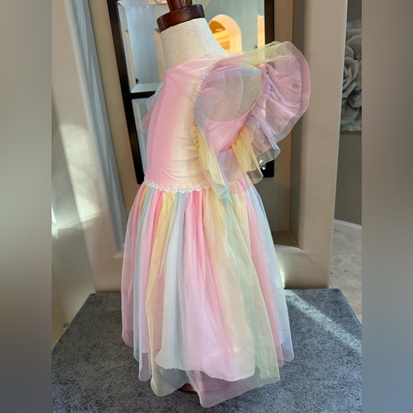 👑 Pippa & Julie-Girls' Rainbow Mesh Tutu Dress👑 - Picture 7 of 9
